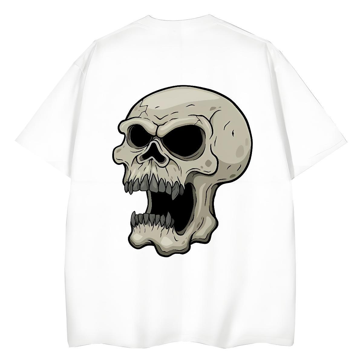2024 Casual T-Shirts for Women 100% Cotton 230g Breathable Short Sleeve Summer Casual skull Lady T shirt Wholesale Plus Size Custom Tops