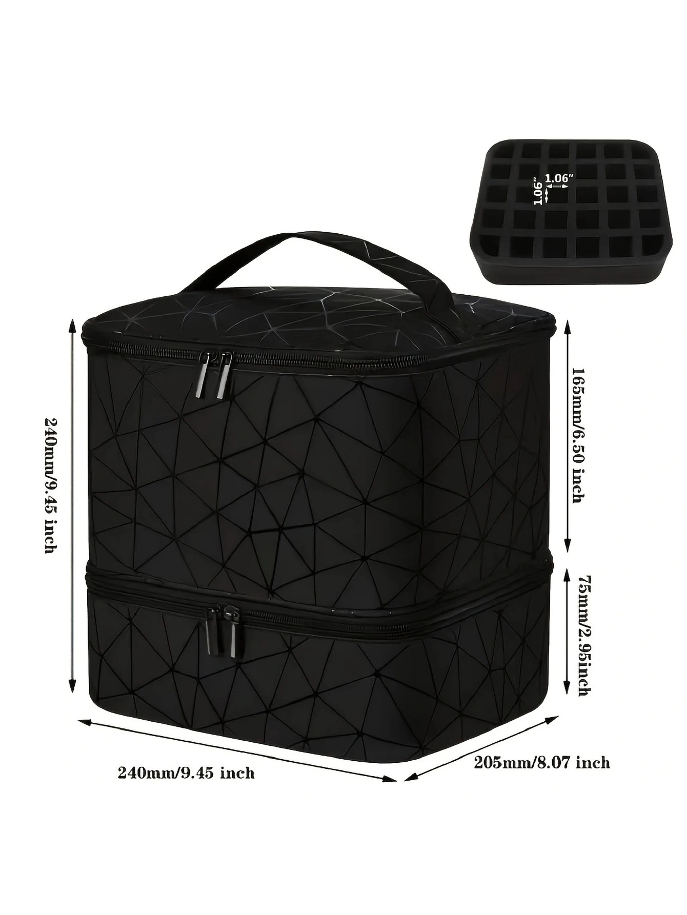 Womens portable double-layer nail polish storage bag organizer travel essential oil storage box multi-function storage bag 241008