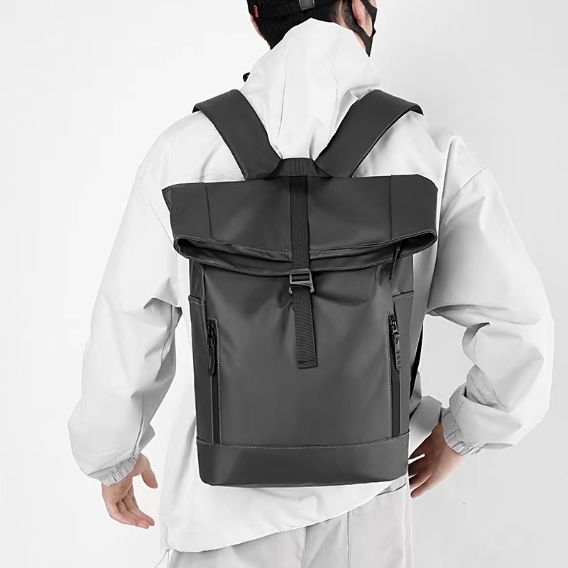 Mens Backpack Waterproof Rollup Expandable Travel Bag Large Capacity Laptop School Bags for Men Casual Daypack y240925