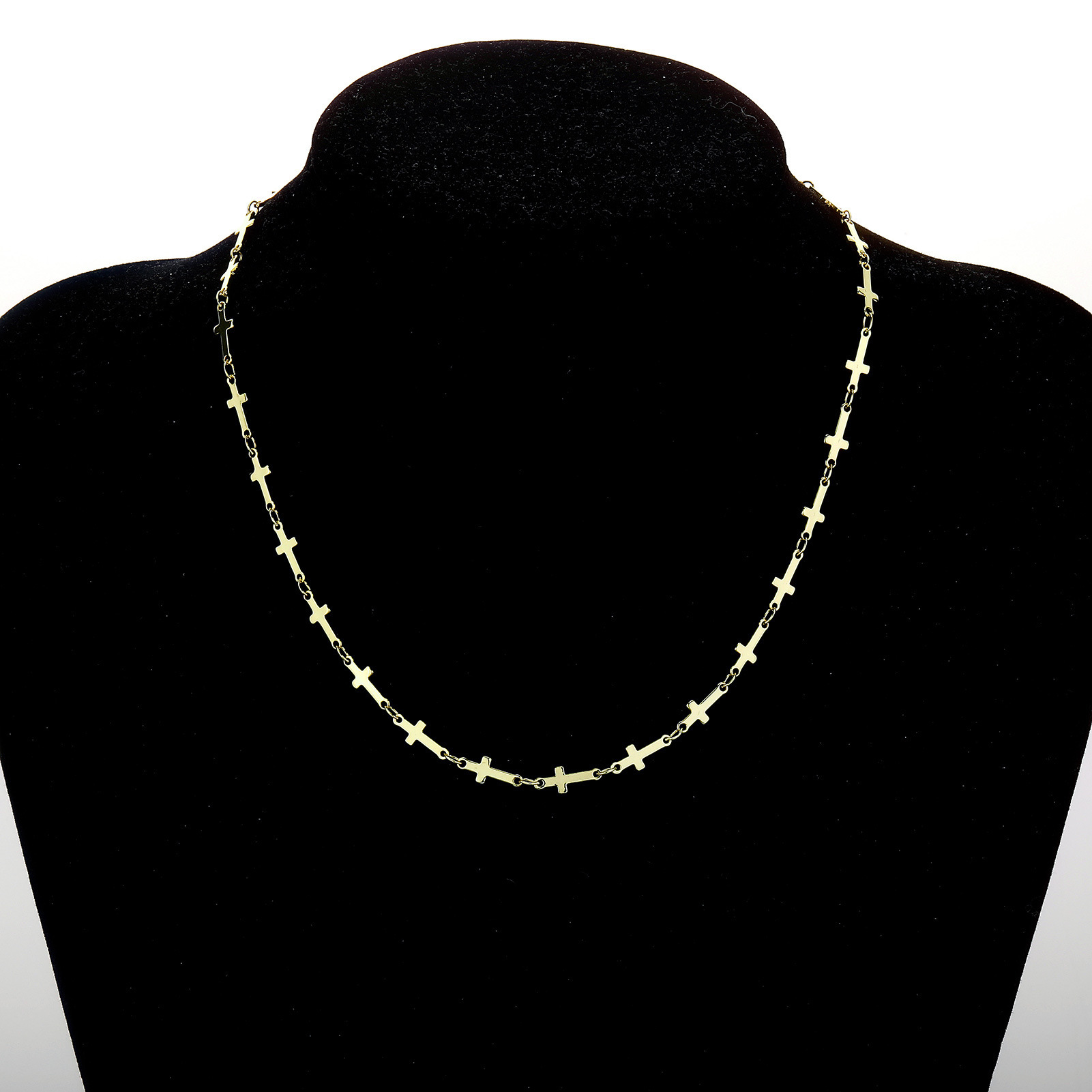 Unisex Bone Cross Charms Necklace INS Style Fashion Neck Chain Mens and Womens Personalized Hip Hop Punk Rock Gold Color Chains Jewelry Rapper Bijoux 