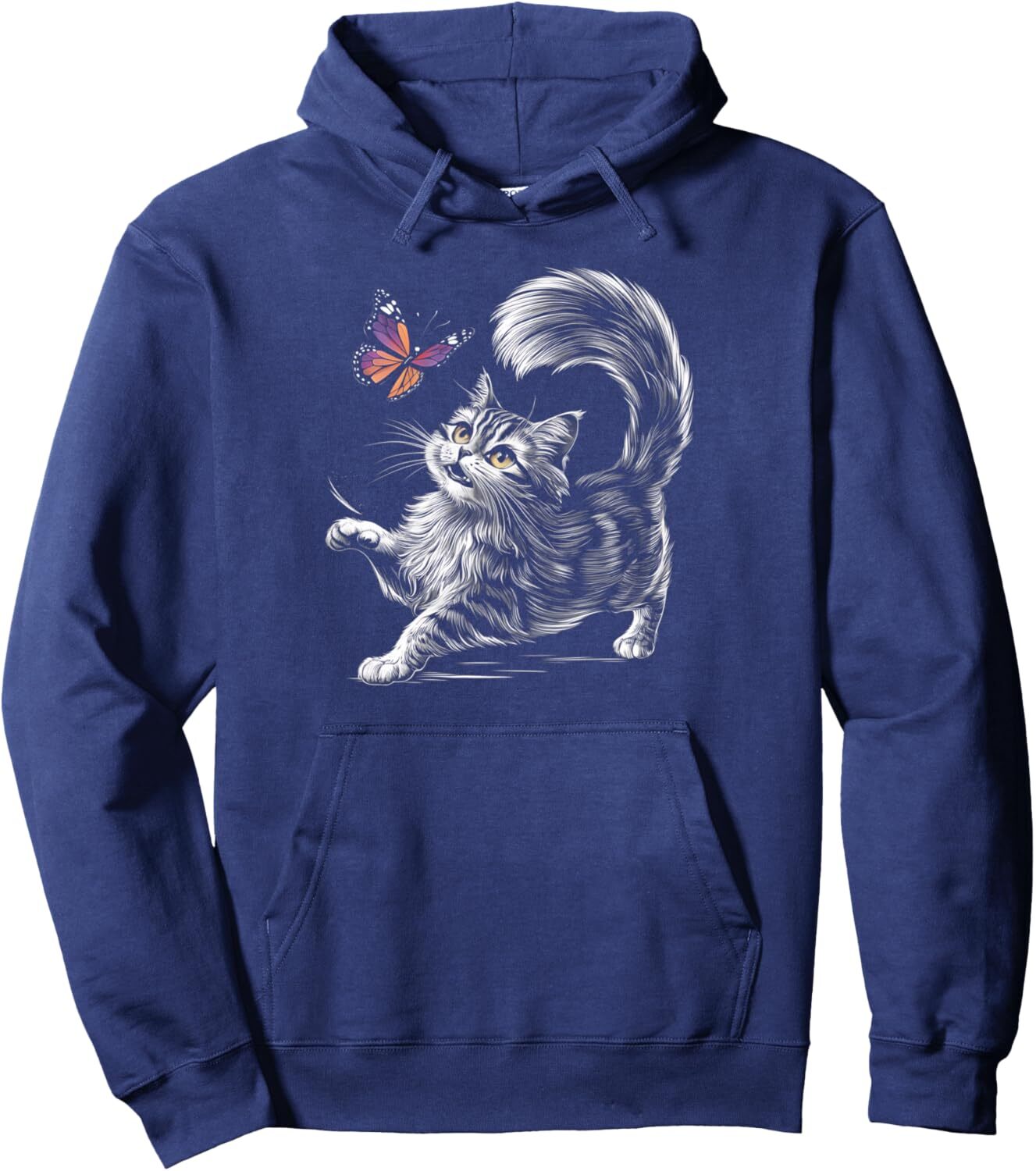 Hoodie for Mens Womens Cat Lover Butterfly Graphic Novelty Apparel For Women Men Pullover Hoodie Graphic Hoodies sweatshirt Pullover Long Sleeve