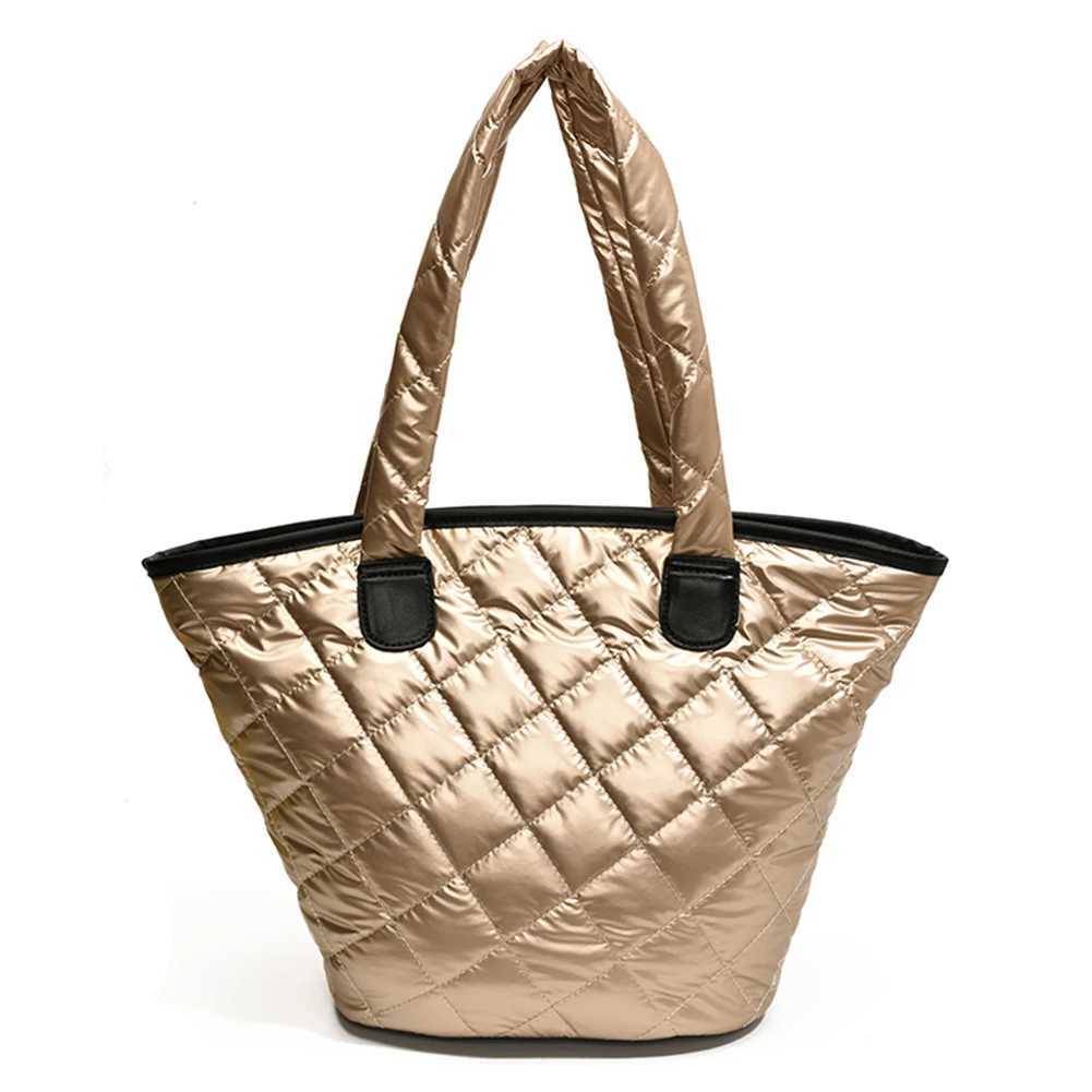 Puffer Tote Bag for Ladies with Inner Pocket Shoulder Solid Handbags Work Shopping Travel 241011