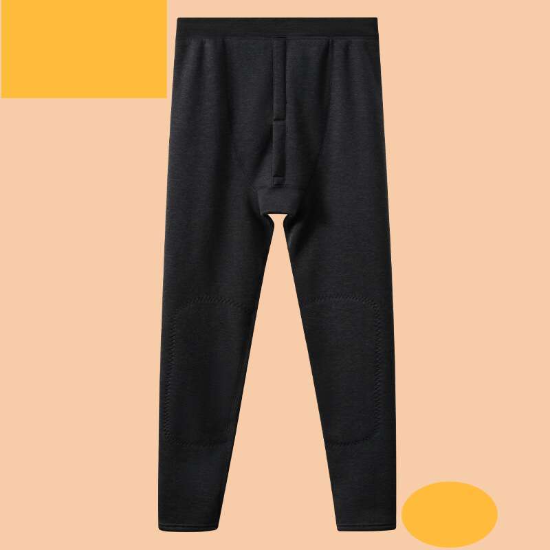 Warm men's autumn thickened and flannel, tight fitting underwear, woolen cotton string pants, winter