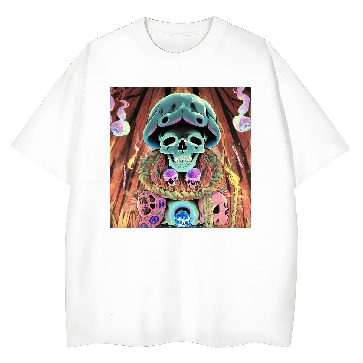 Stylist Women T Shirts 100% Cotton 230g O Neck Short Sleeves Spring Summer skull Woman Tshirt Unisex White Plus Size Clothes