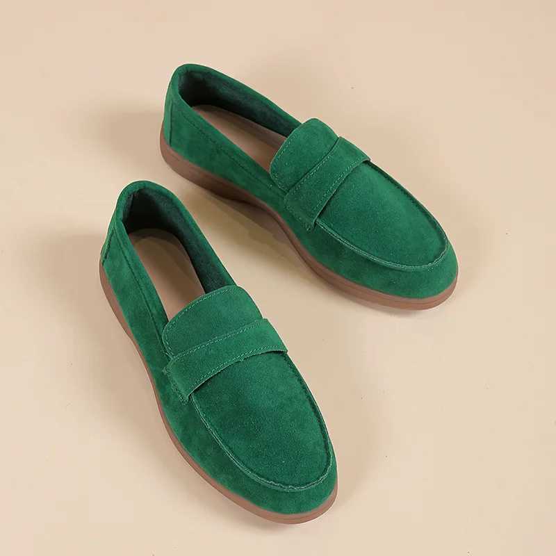 Womens flat shoes fashionable 2024 summer new square toe womens comfortable soft breathable solid color Beanie casual Loafers Y241011