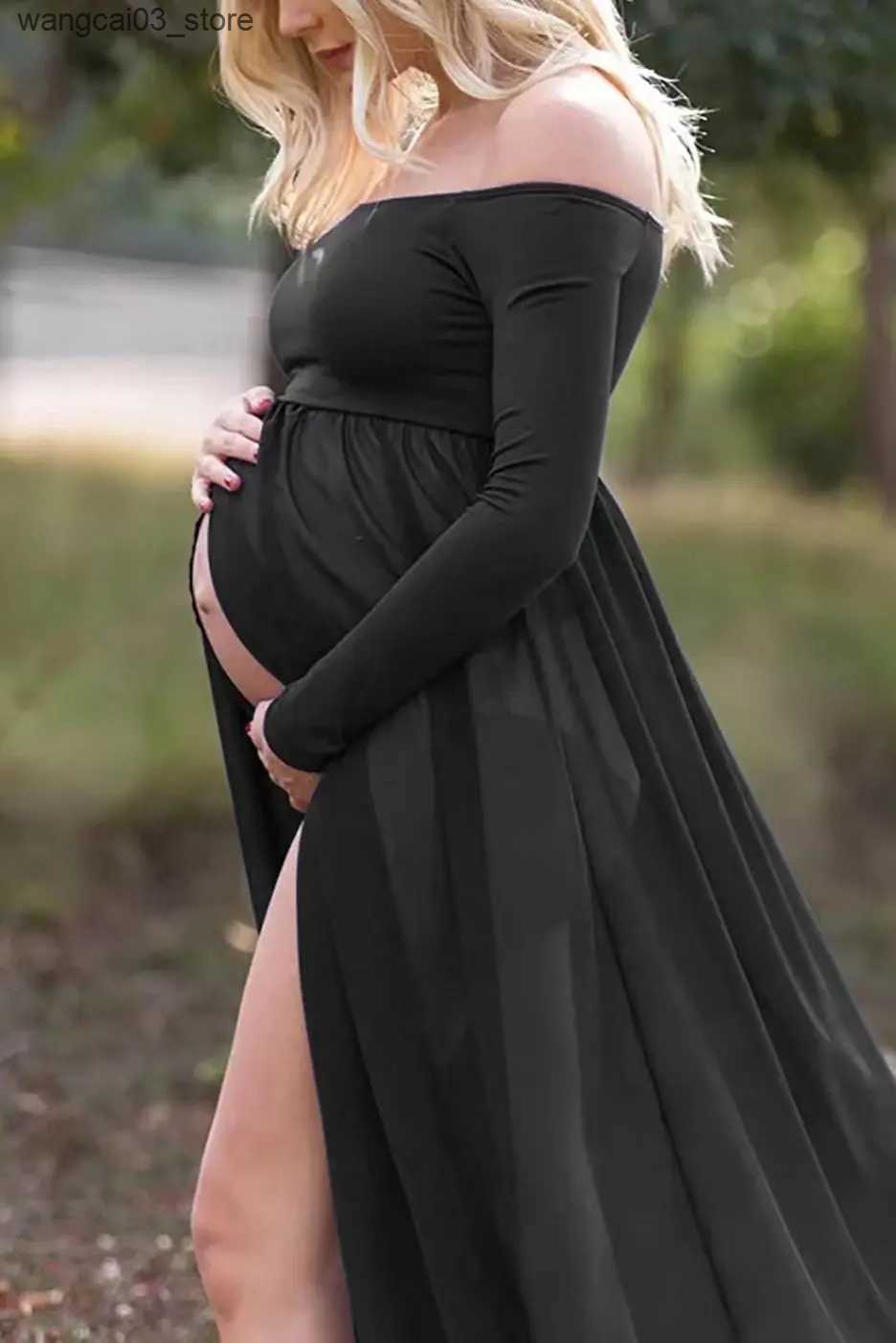 Maternity Dresses 2024 Fashion Maternity Photography Props Maternity Dresses Pregnant Clothes Chiffon Dress Photography Maternity Dress L240910
