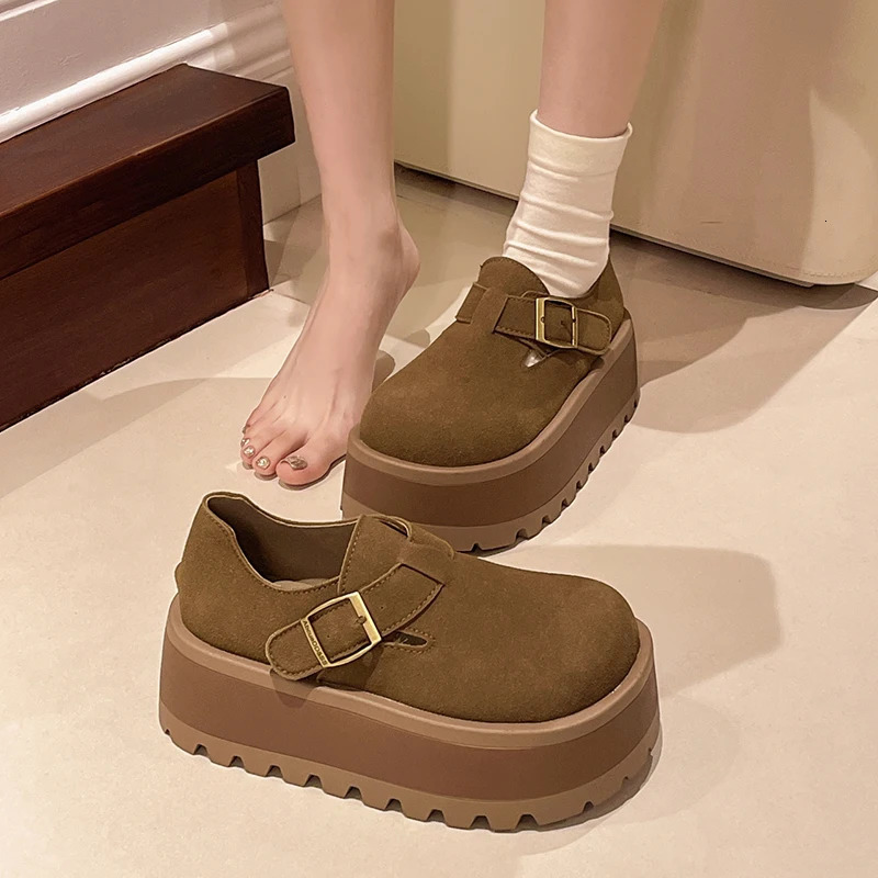 Winter Platform Apartment Womens Mary Jane Shoes Fashion Slide Comfortable Leisure Outdoor Lazy Shoes 241007