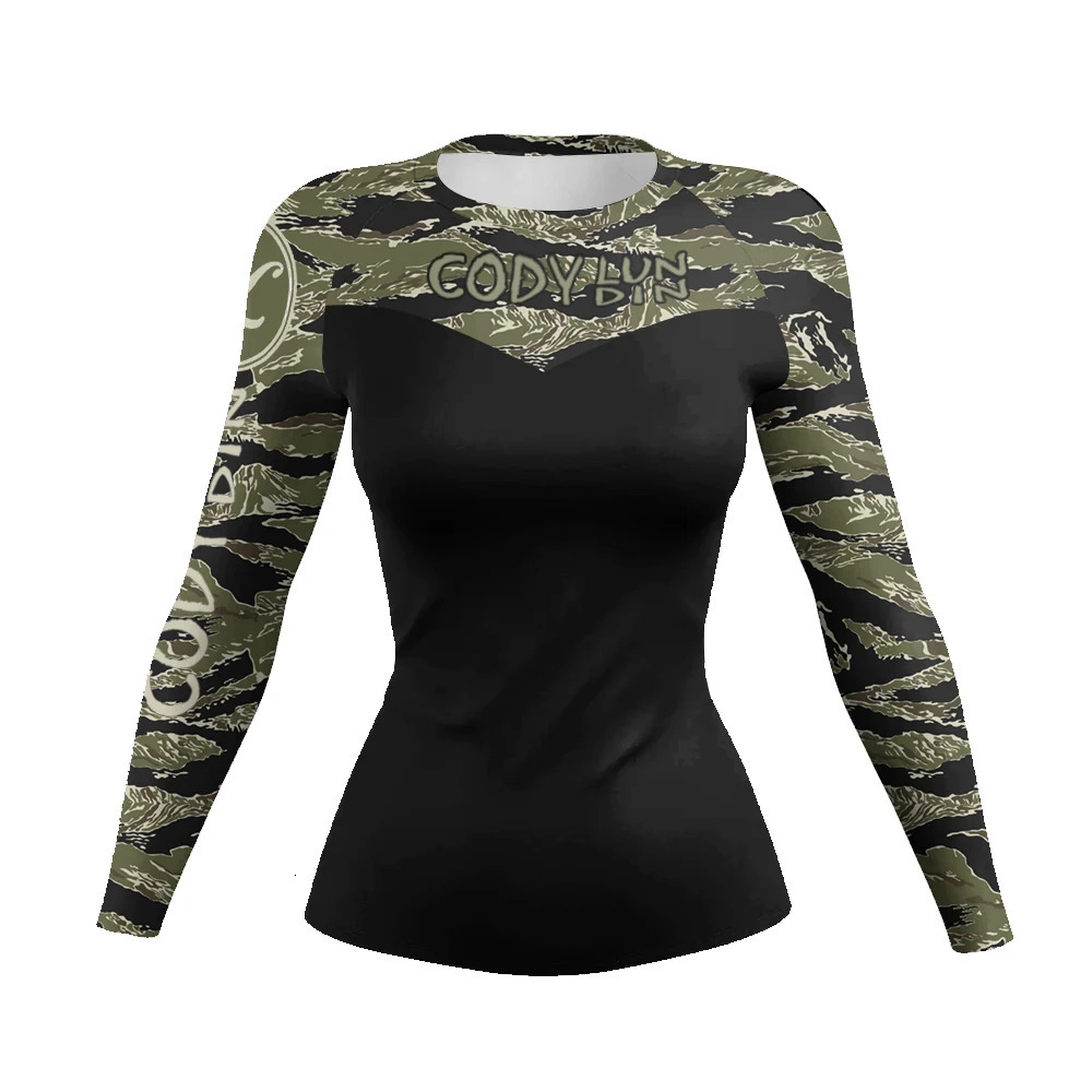 Cody Lundin MMA Grappling Rash Guard Women BJJ Training No Gi Fighting Wear Long Sleeve Tight Sublimation Gym Fitness Shirts 241011