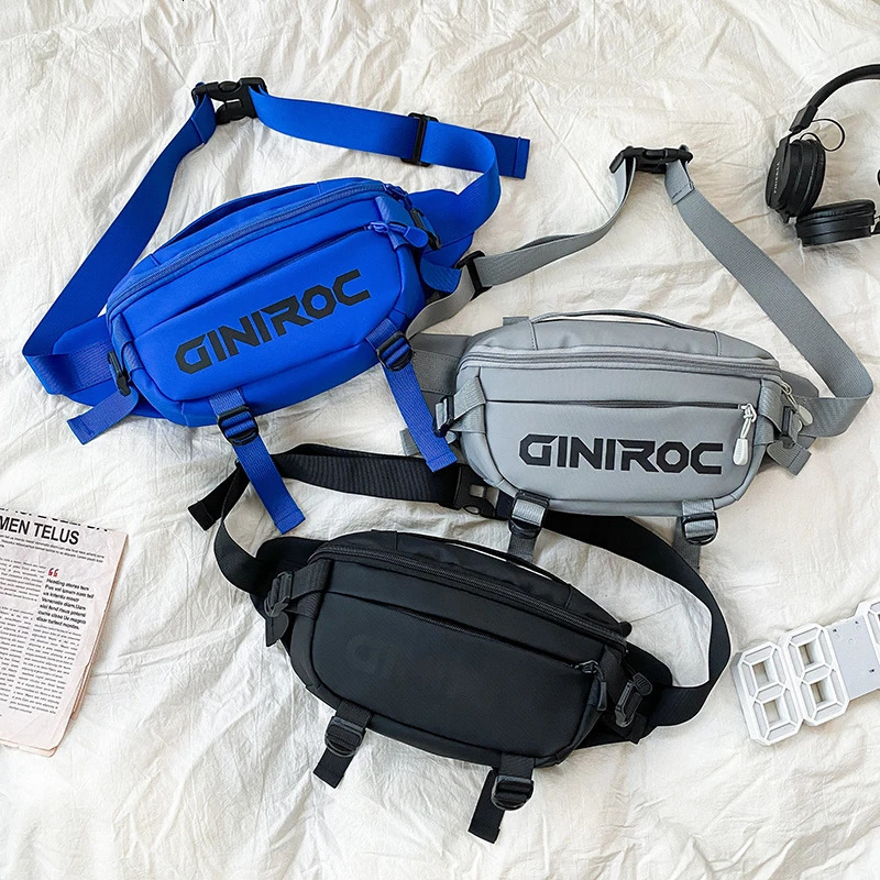 Fashion letter waist bag casual womens waist bag mobile phone bag street hip-hop strap bag unisex nylon cross body chest bag handbag 241008