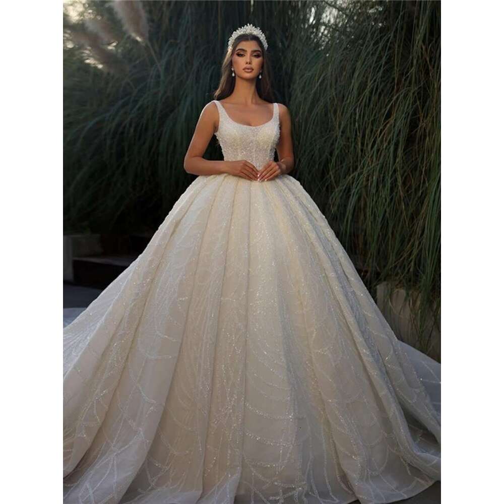 Customized Wedding Dresses Exquisite Bridal Gowns For Formal Party O-Neck Sleeveless Robes Lace Appliques Dressed From Novia 2024