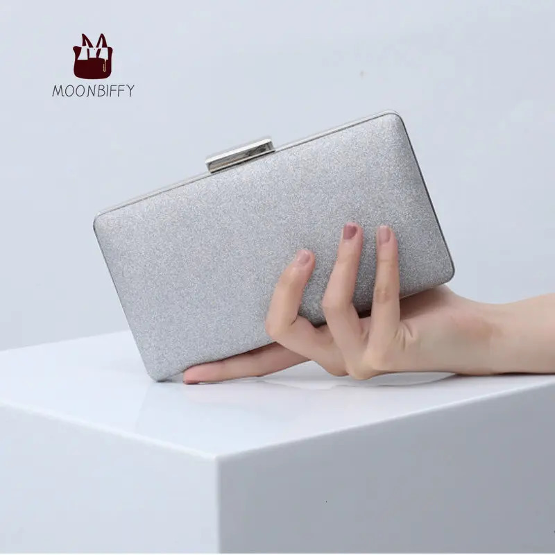 Ladies Evening Clutch Bag Sequin Female Crystal Day Wedding Purse Party Banquet BlackGold Silver 240925