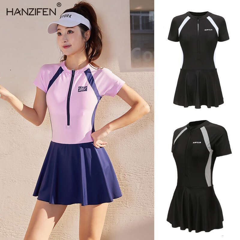 Sports For One-Piece Conservative Body Covering And Slimming In Instagram Style Professional Women's Large Hot Spring Swimsuit