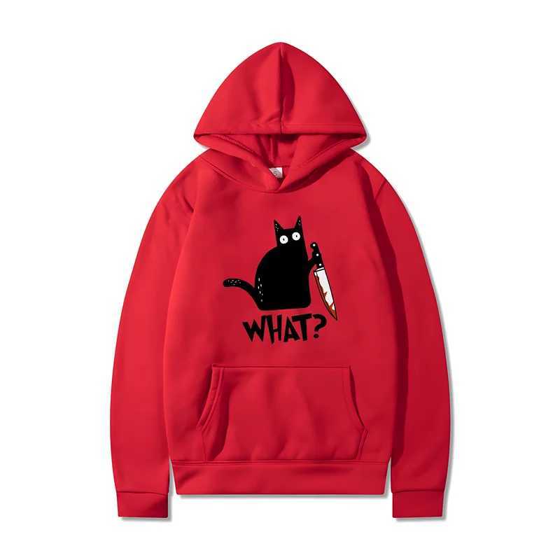 2024 Fun Print Killer Cat Cute Hoodie Men Women Fashion New Style Cotton Long Sleeve Hooded Clothing Oversized XS-3XL Hoodies LX241011