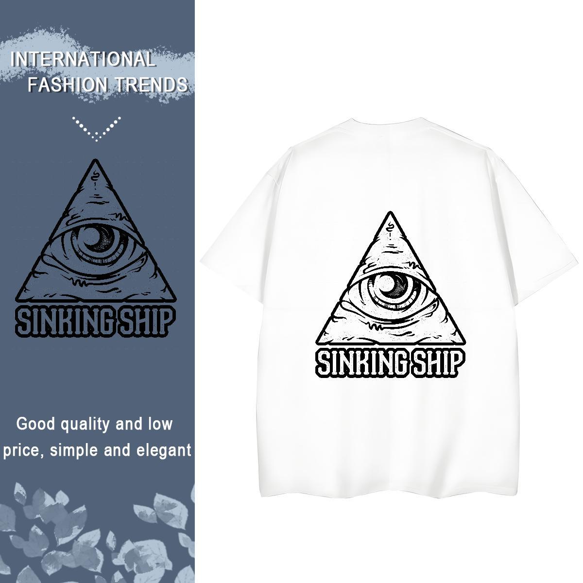 2024 Casual T shirt 100% Cotton 230g Breathable Short Sleeve Outdoor eye of the devil Womens Tshirts Loose Cartoon Anime Tees Shirts
