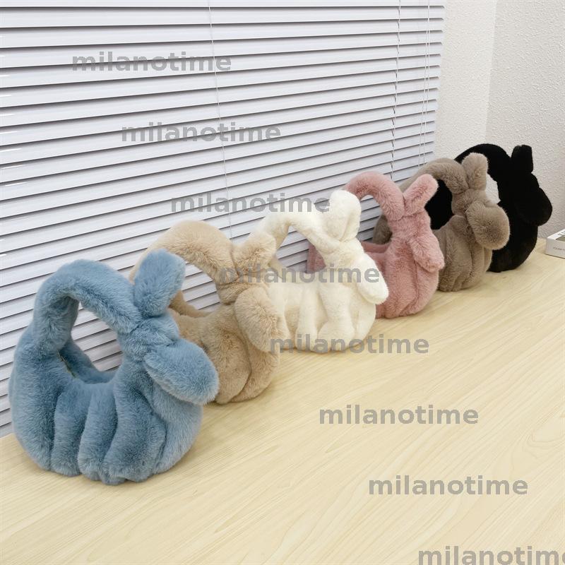 2024 new autumn and winter imitation fur bag for women, bow pleated plush cloud bag, cute and versatile shell bag CUD2410111