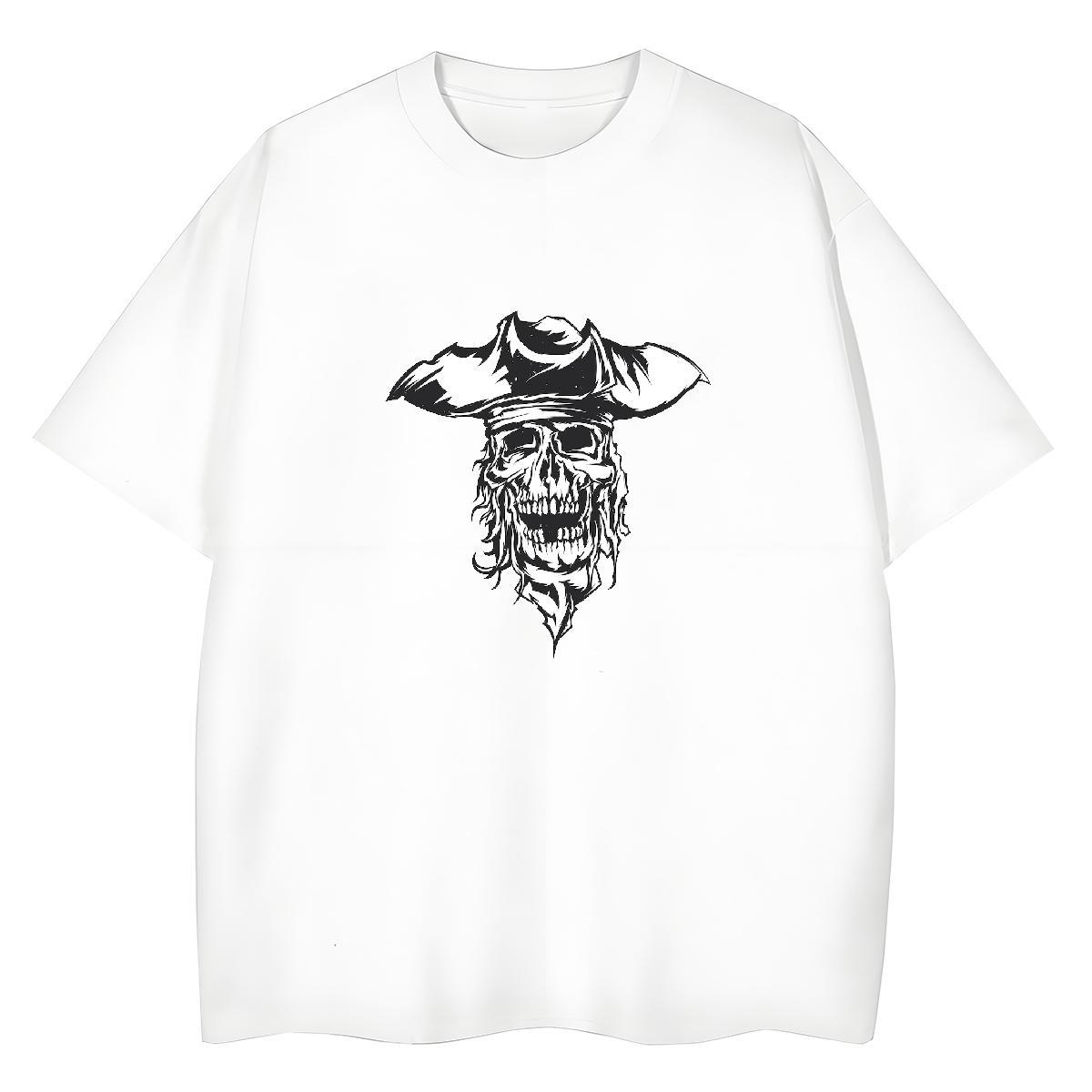 Casual New Womens T Shirts 100% Cotton 230g Crew Neck Breathable Sport skull Tshirt for Man Woman Wholesale Plus Size Custom Clothings