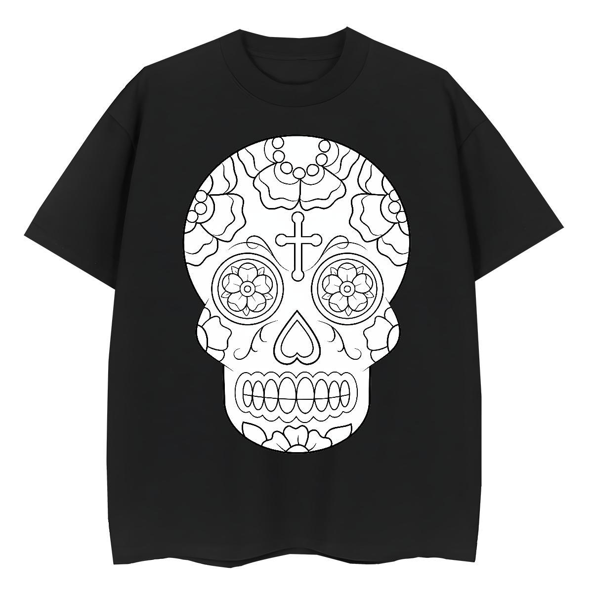 DIY T Shirts Women 100% Cotton 230g Breathable Soft Summer Casual skull Womens Tshirts Designer Nice Plus Size Cartoon Wear