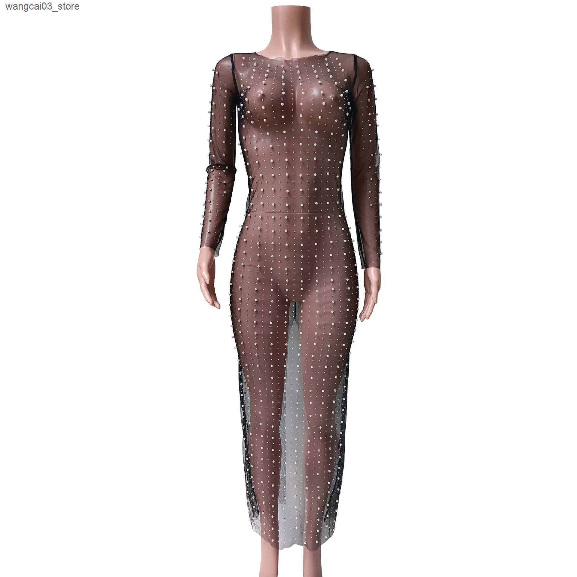Maternity Dresses Maternity Photography Props Dresses Sexy Transparent Bright Pearl Lace Tulle for Pregnancy Women Photo Shoot Prop Accessories L24091