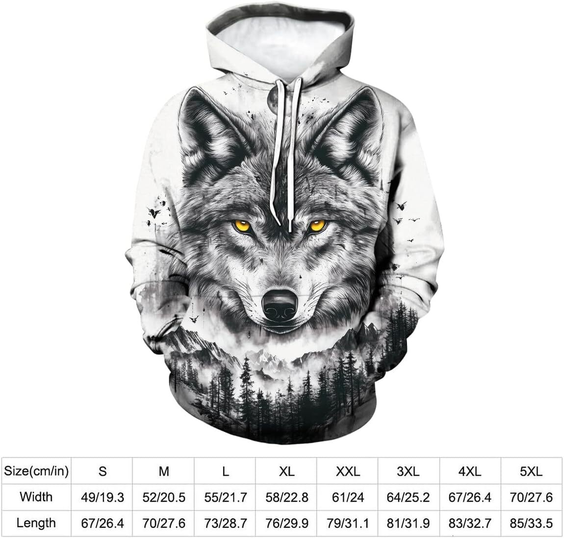 Hoodie for Mens Womens Mens Novelty Wolf 3D Print Hoodies Casual Animal Hooded Sweatshirt Street Fashion Long Sleeve Hoodie Graphic keep warm