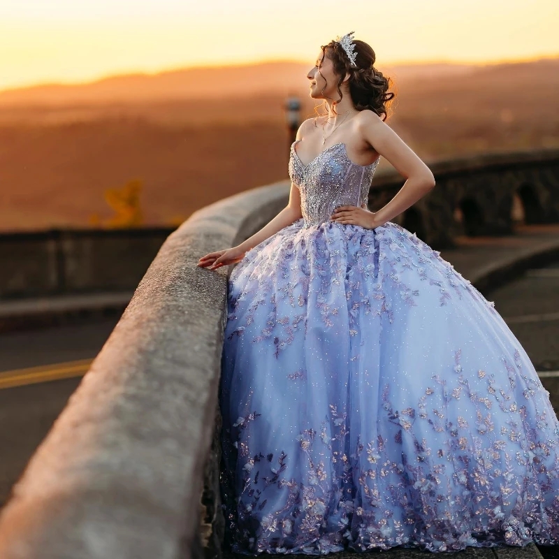 Sexy Off the Shoulder Shiny Quinceanera Dresses Sequin Lace Applique Tulle Beads Ball Gown Birthday Party Sweet 16 Vestidos De 15 Anos