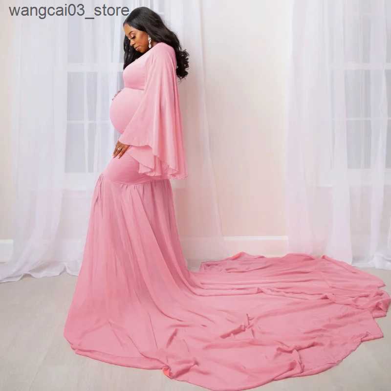 Maternity Dresses Maternity sexy loose trailing maxi dress Photography Lace Split Front White Dress for Photoshoot Dress Fashion Pregnancy Dress L2409