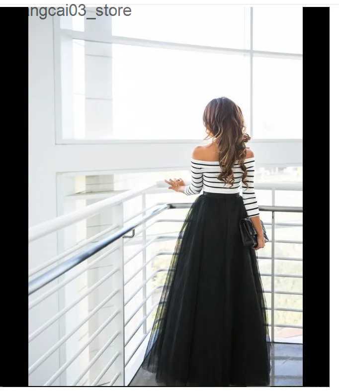 Maternity Dresses Lace Maternity Dresses For Pregnancy Pregnant Clothes Maxi Gown Long Sleeve Shoulderless Stripes Sexy Photo Photography Dresses L240
