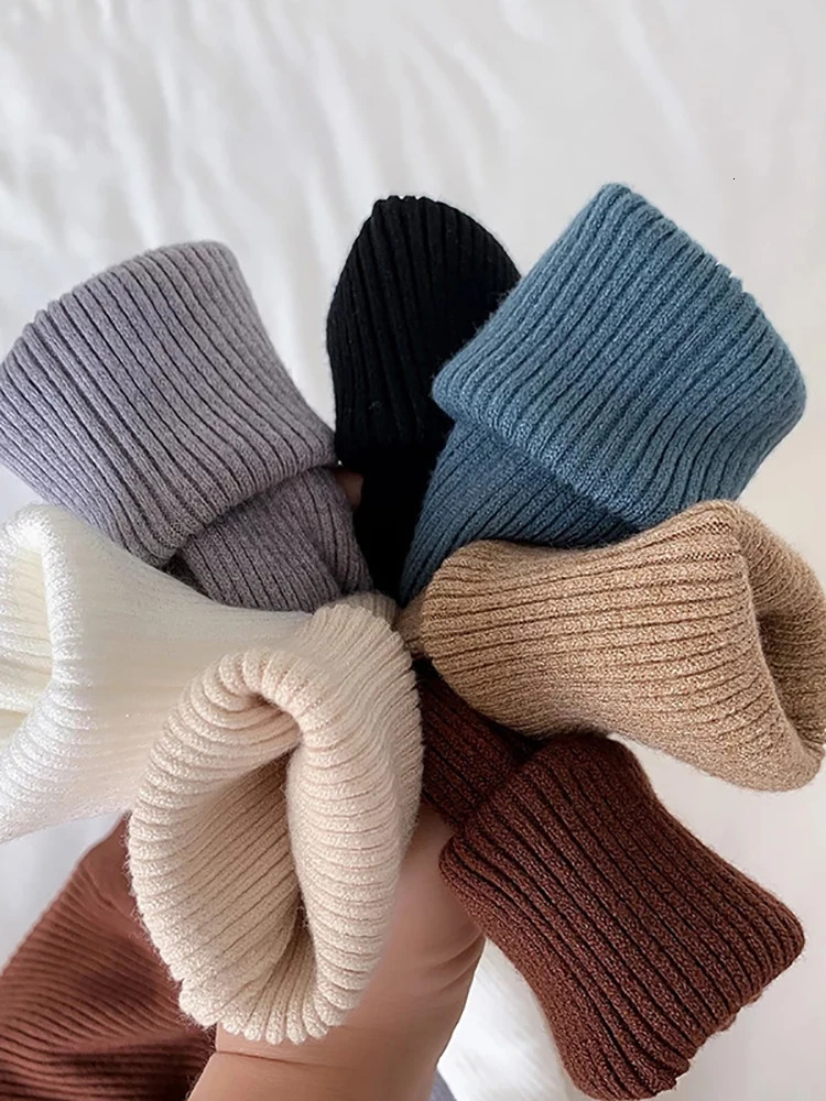 2024 -coming Autumn Winter Tops Basic Turtleneck Pullovers Sweaters Primer Long Sleeve Short Korean Slim-fit tight Sweater 241011