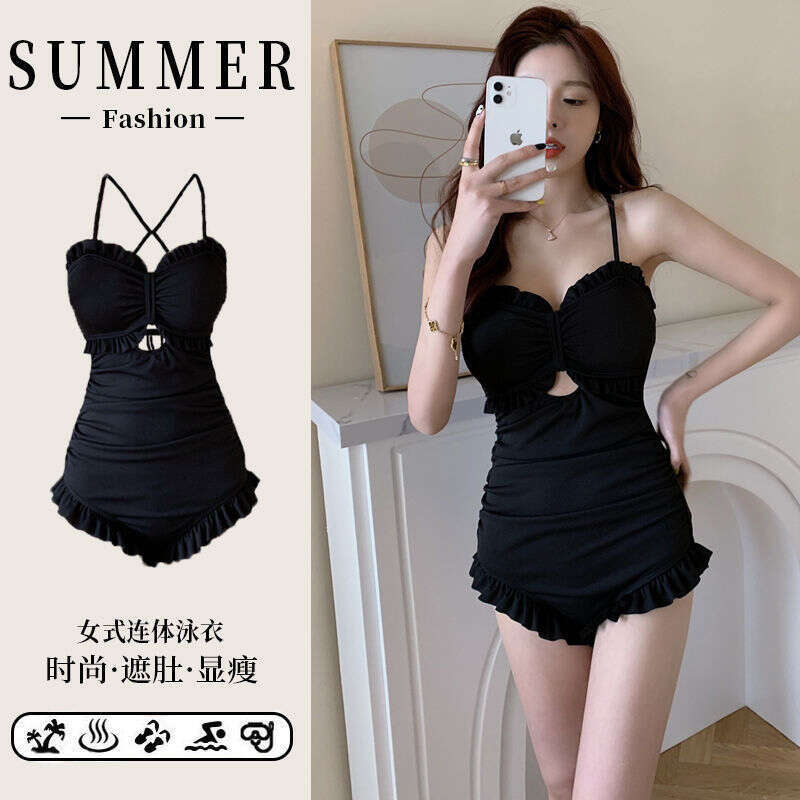 Swimsuit 2024 New Korean Instagram One-Piece Sexy Conservative Cover Belly Slimming Fairy Hot Spring Women's Clothing