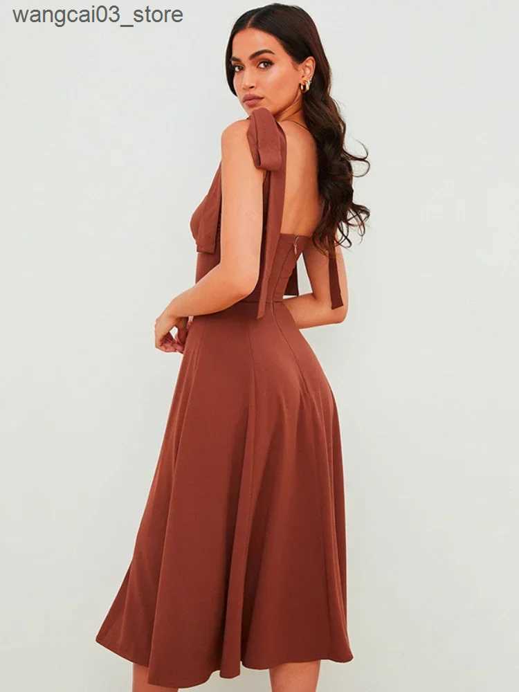 Maternity Dresses Elegant Long Slip Womens Summer Midi Dress Sleeveless Backless Corset Korean Dresses Ladies 2024 Female Vestidos L240910