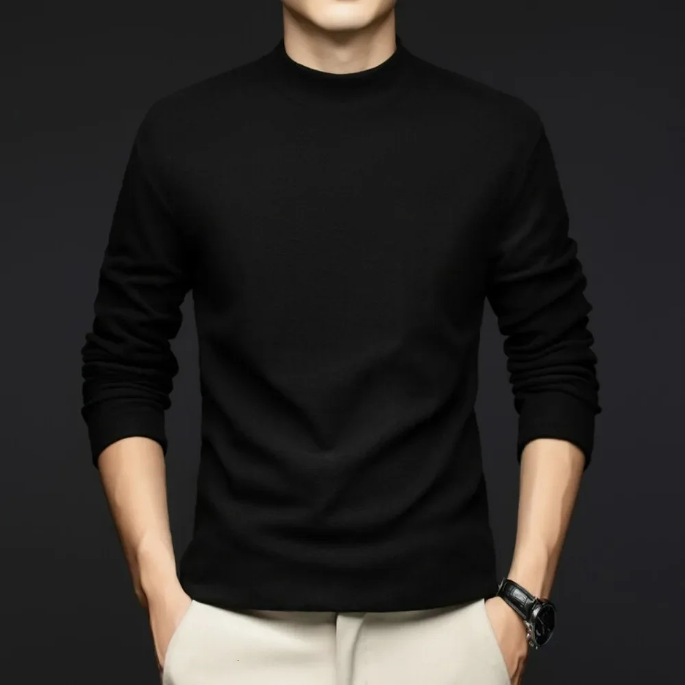 Trend Double Sided Velvet Heating Velvet Base Shirt Mens Autumn and Winter Warm Hoodie Sweatershirt 241007