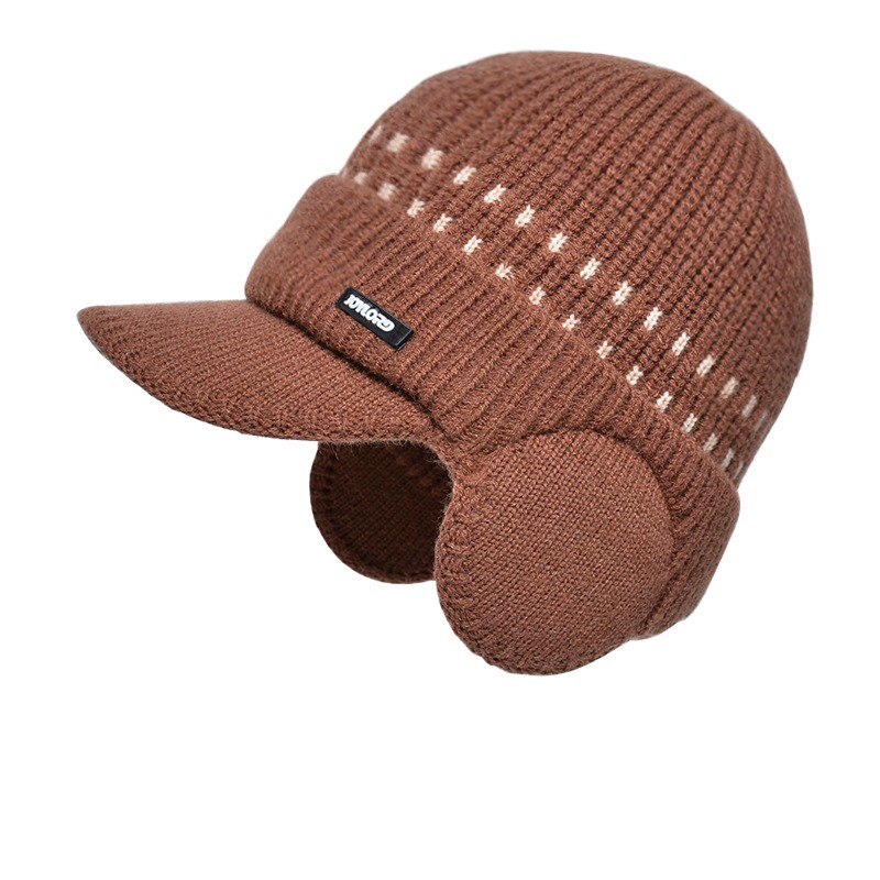 Veet Winter Men's Pullover Ear Protection Baseball Outdoor Cold Proof and Warm Knitted Hat Cross-border