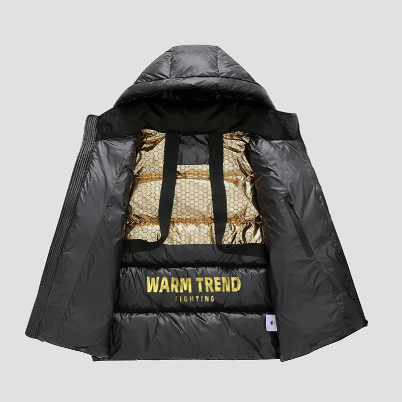 Mens hooded casual jacket detachable hat set Parkas jacket mens mens autumn warm and waterproof Parkas jacket 241007