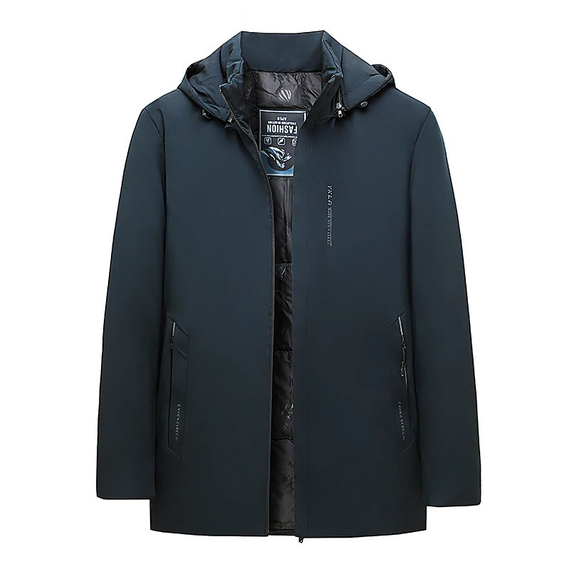 Warm long coat thick medium long coat mens warm coat winter inflatable jacket fashionable Parka coat mens winter warm coat 241007