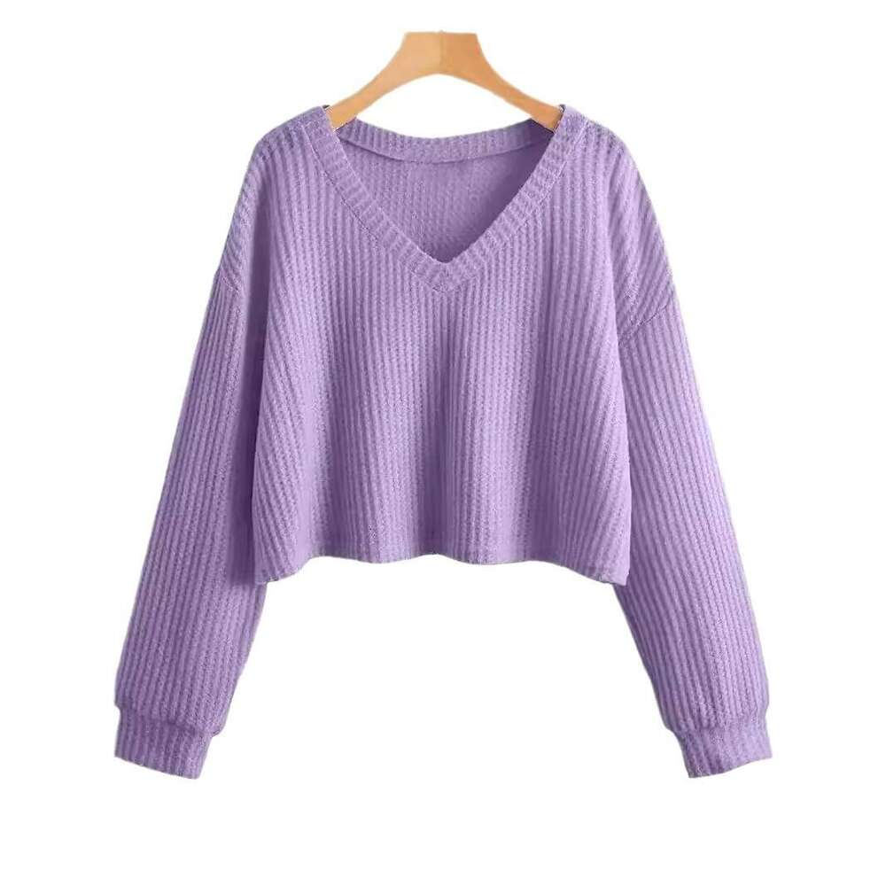 New Fall/Winter 2024 pullover V-neck loose long-sleeved lazy Christmas knitwear