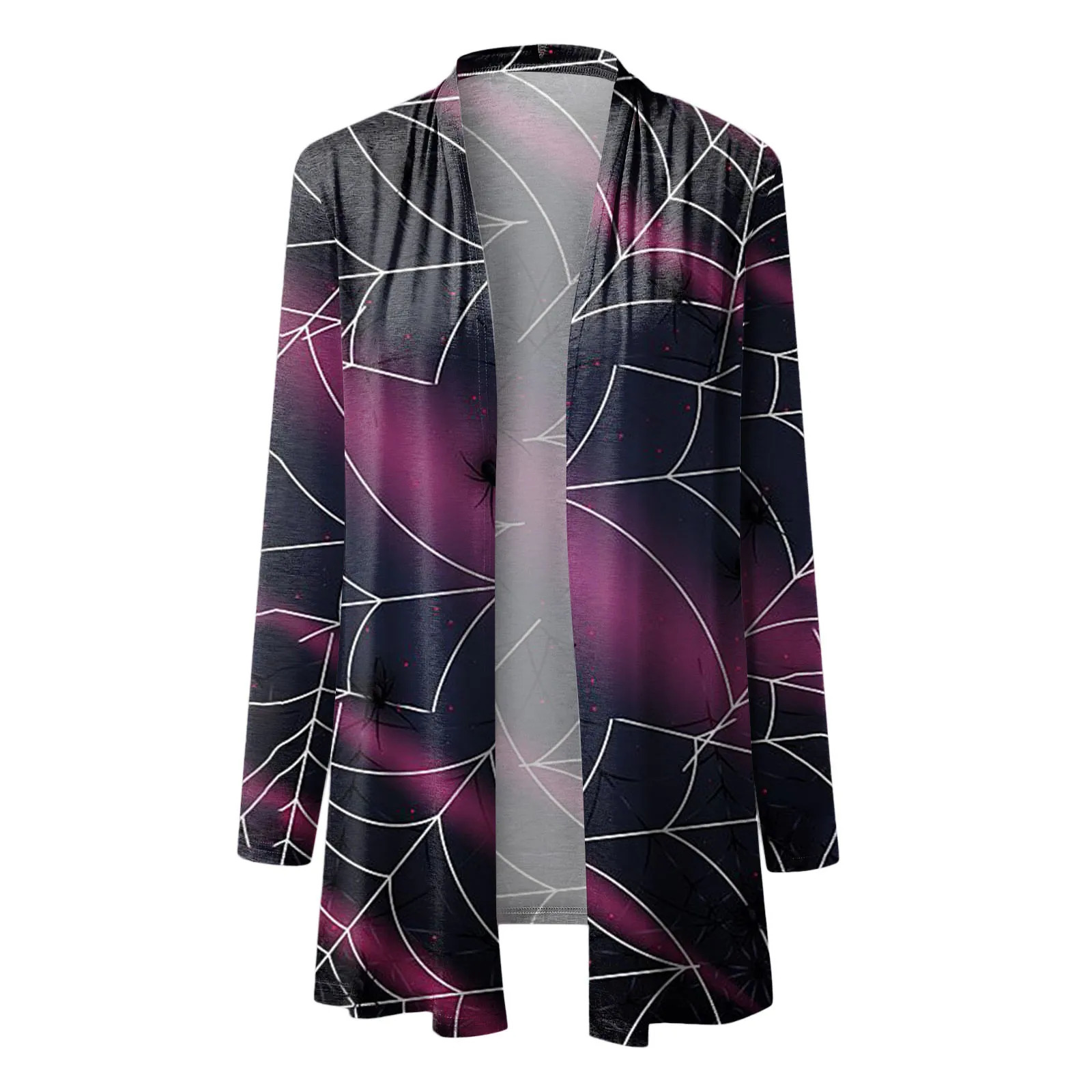 Womens fashion casual Halloween printed cardigan wool coat to keep warm medium to long party cardigan plus size 241007