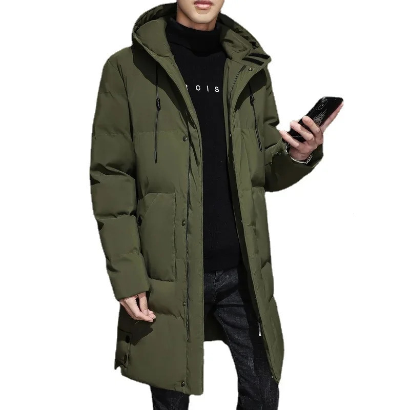 Mens long coat winter coat Chaquetas mens hoodie casual winter coat and jacket high-quality mens black warm Parkas 241007