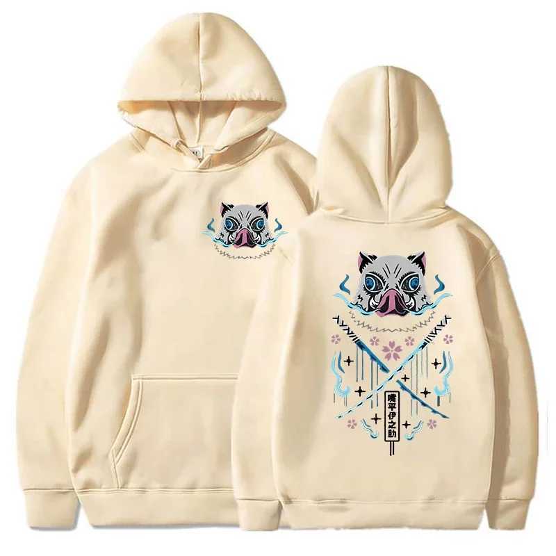 New Fashion Women Men Casual Tops Funny Hashibira Inosuke Printed Long Sleeve Y2K Loose Tops Anime Hoodies LX241011