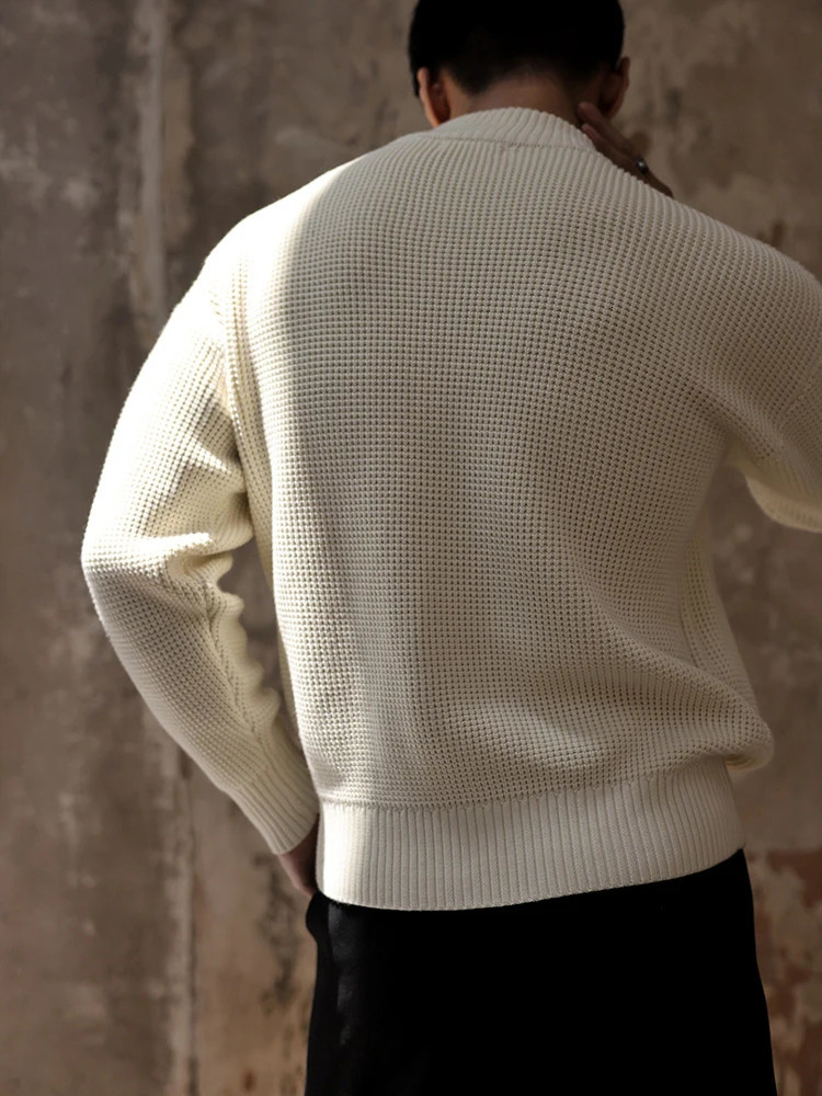 Vintage Turtleneck Sweater Men Long Sleeve Solid Color Knitwear Mens Jumper Tops Spring Fashion Knitting Pullover Male Sweaters 241007