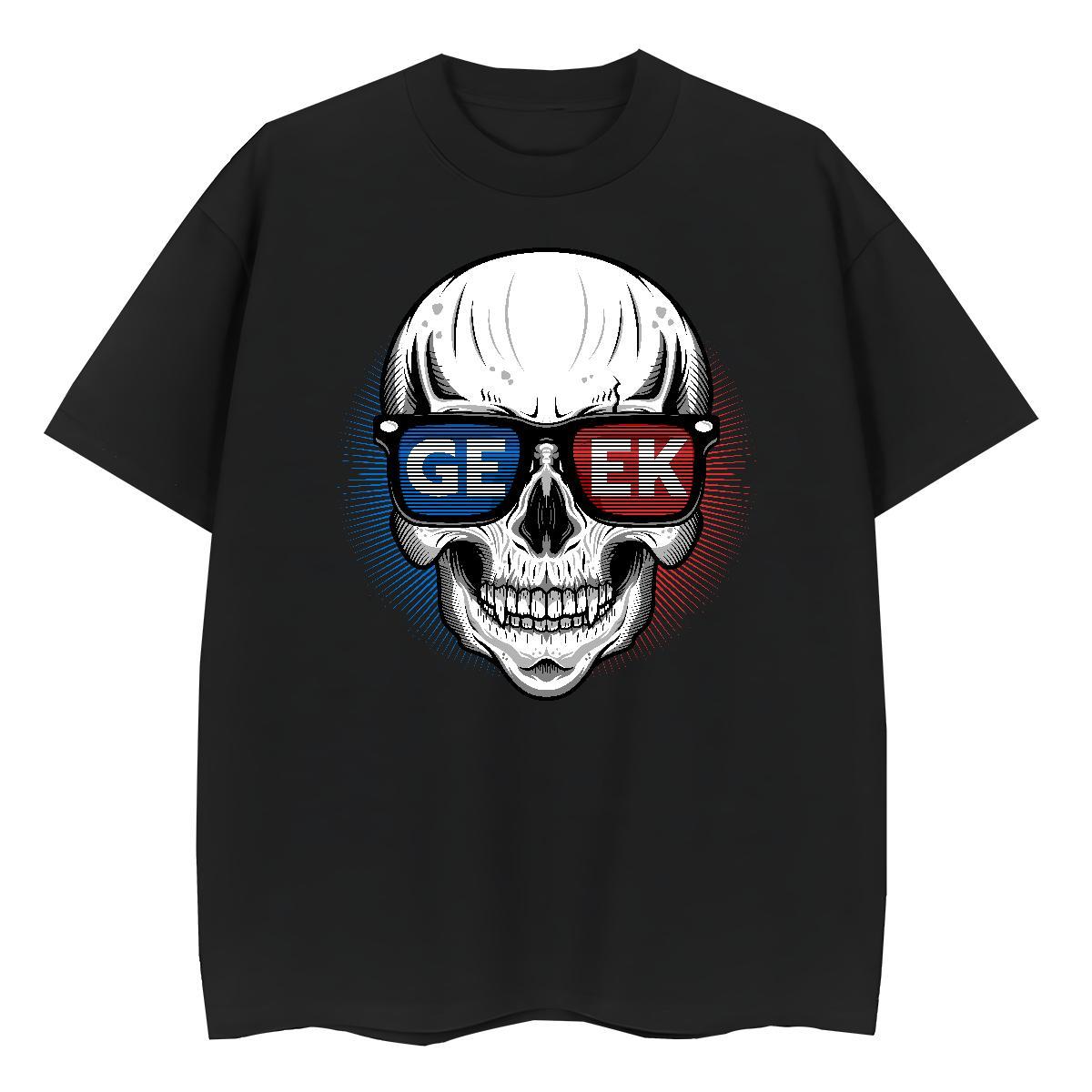 Casual New T Shirts Women 230g Cotton Breathable Short Sleeve Street Casual skull Woman Tshirt Popular Anime Print Tshirts