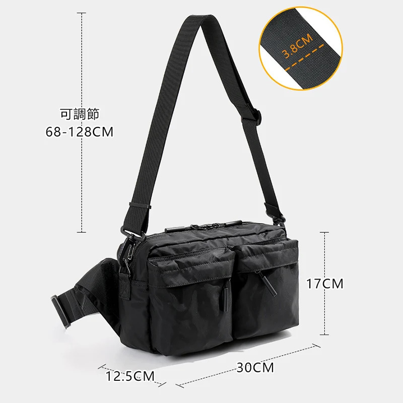 waist Fanny Pack mens messenger bag hip-hop street womens waterproof nylon travel bag multifunctional shoulder bag 241008