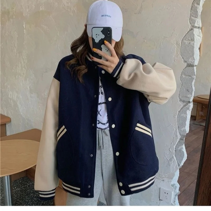 Deeptown Bomber Jacket Women Vintage College Varsity Oversized Korean Fashion Streetwear In Outerwear Baseball Jackets Coat 241011