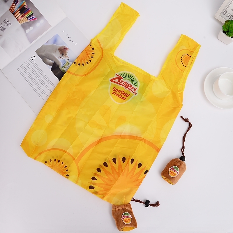 2PCS Kiwi suit s Reusable Shopping Bag Fruits ECO Grocery Polyester large foldable custom bags with 240925
