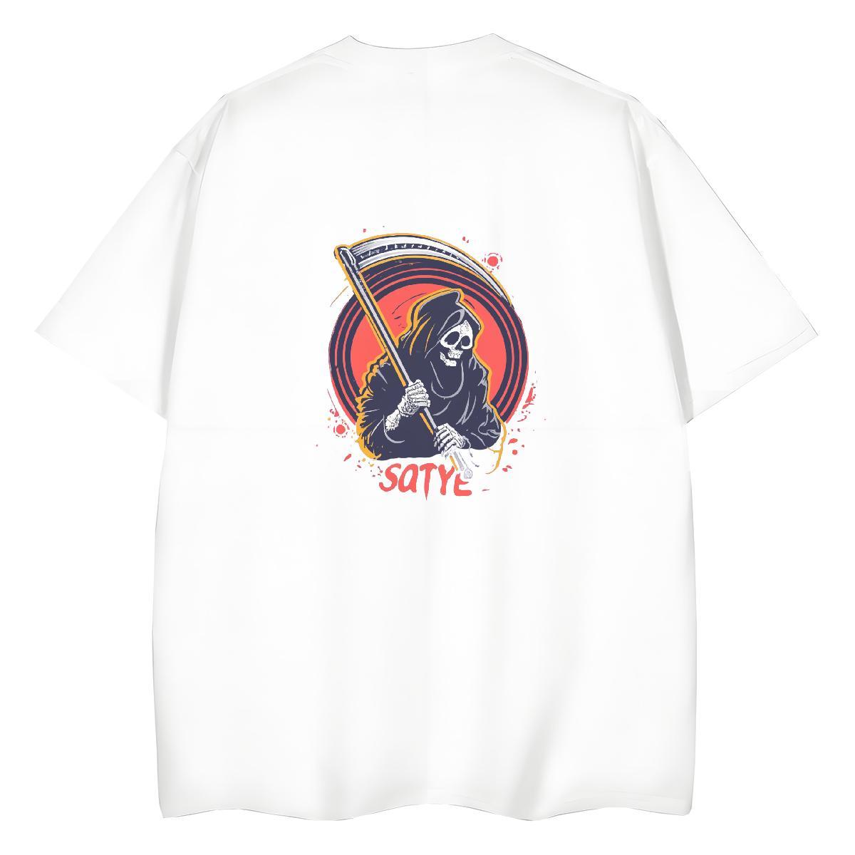 Custom Woman T Shirts 230g Cotton O-Neck Short Sleeve Casual Beach skull Lady T shirt Brand Cartoon Floral Printing Top Shirts