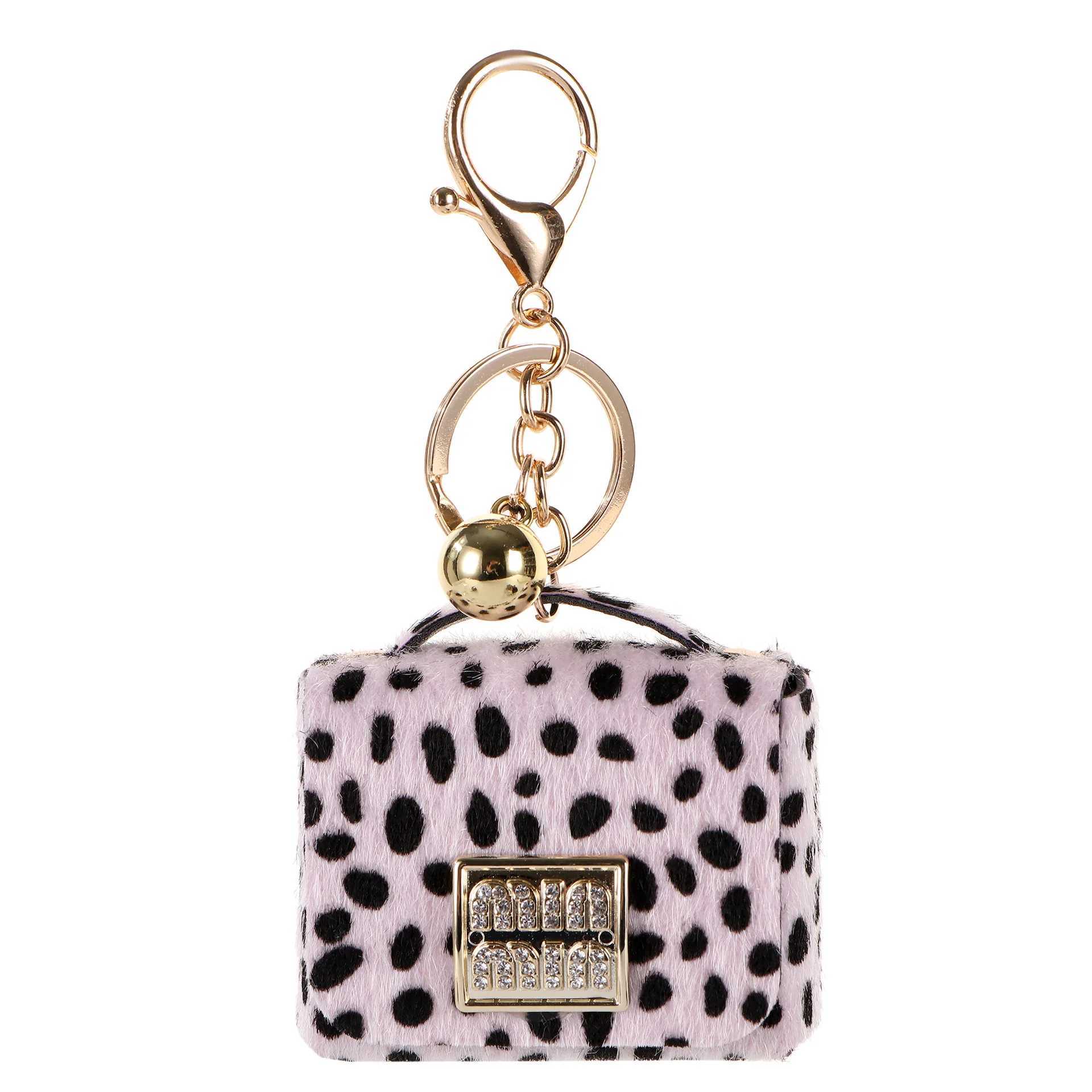 Keychains Lanyards Leopard print mini bag keychain bag accessories J241010