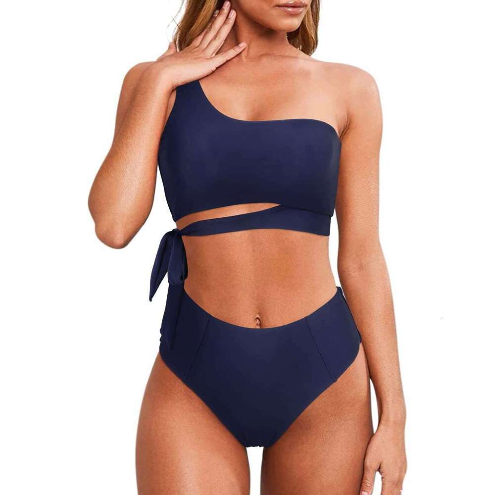 2023 Women's New Single Shoulder Strap Bikini Split Vest Swimsuit