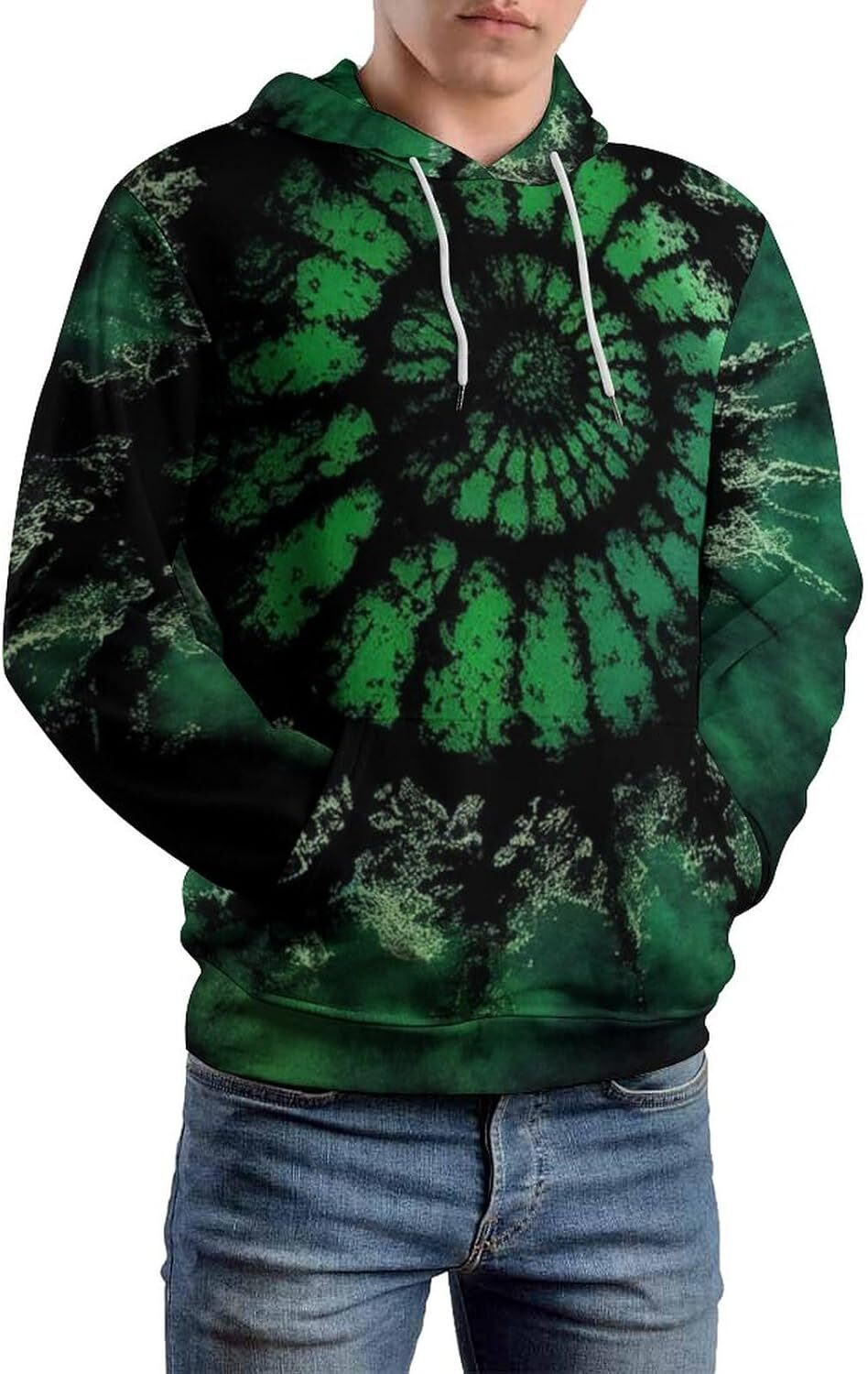 Hoodie for Mens Womens Mens Funny Blue Liquid Stripe Spiral Hoodie Rainbow Tie Dye Art Pattern Long Sleeve Sweatshirt Hoodie Graphic Hoodies sweatshir