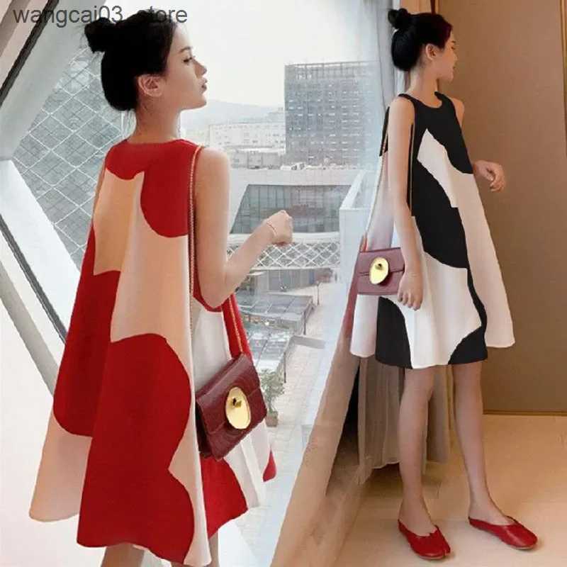 Maternity Dresses Maternity Dress Summer Korean Version Loose Maternity Dress Summer Long Holiday Pregnant Women dress Maternity Clothings L240910 L24