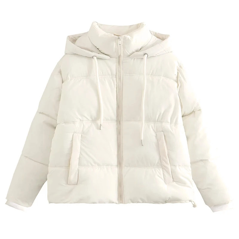 Women Winter Coat Vintage Loose Hooded Cotton Padded Jackets Fashion Warm Thick Parkas Female Outerwear Casual Womens Clothing 240930