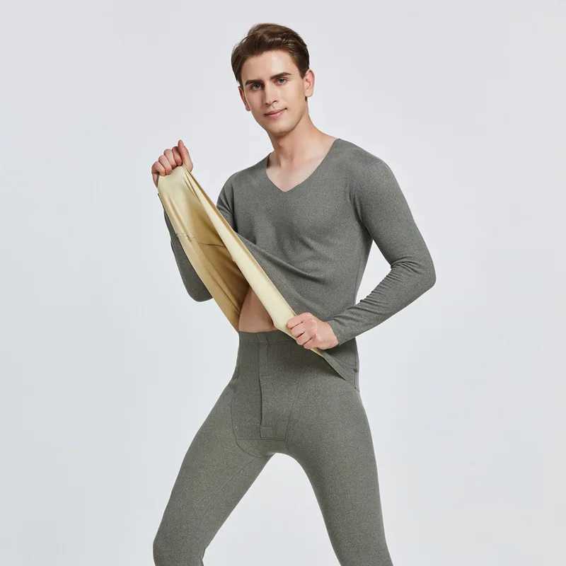 Men's Thermal Underwear Womens unmarked hot underwear set for autumn and winter thick autumn clothes velvet winter bottom shirt Y241018UI6M