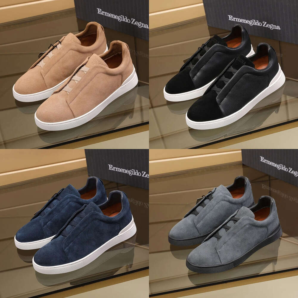 2024 top Designer Shoes Zegnas Shose Sneakers Casual Shoes For Men Lace-Up Business Social Party Quality Leather Chunky Sneakers Formal Mens Outdoor Shoes